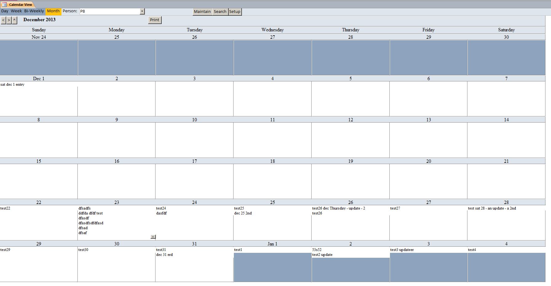 Basic Calendar Scheduling Database Template Calendar Scheduling System