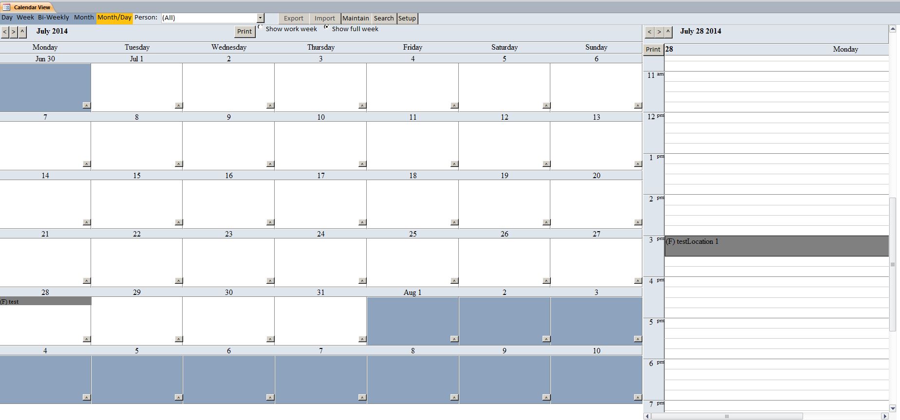 Enhanced Calendar Scheduling Database Template Calendar Database