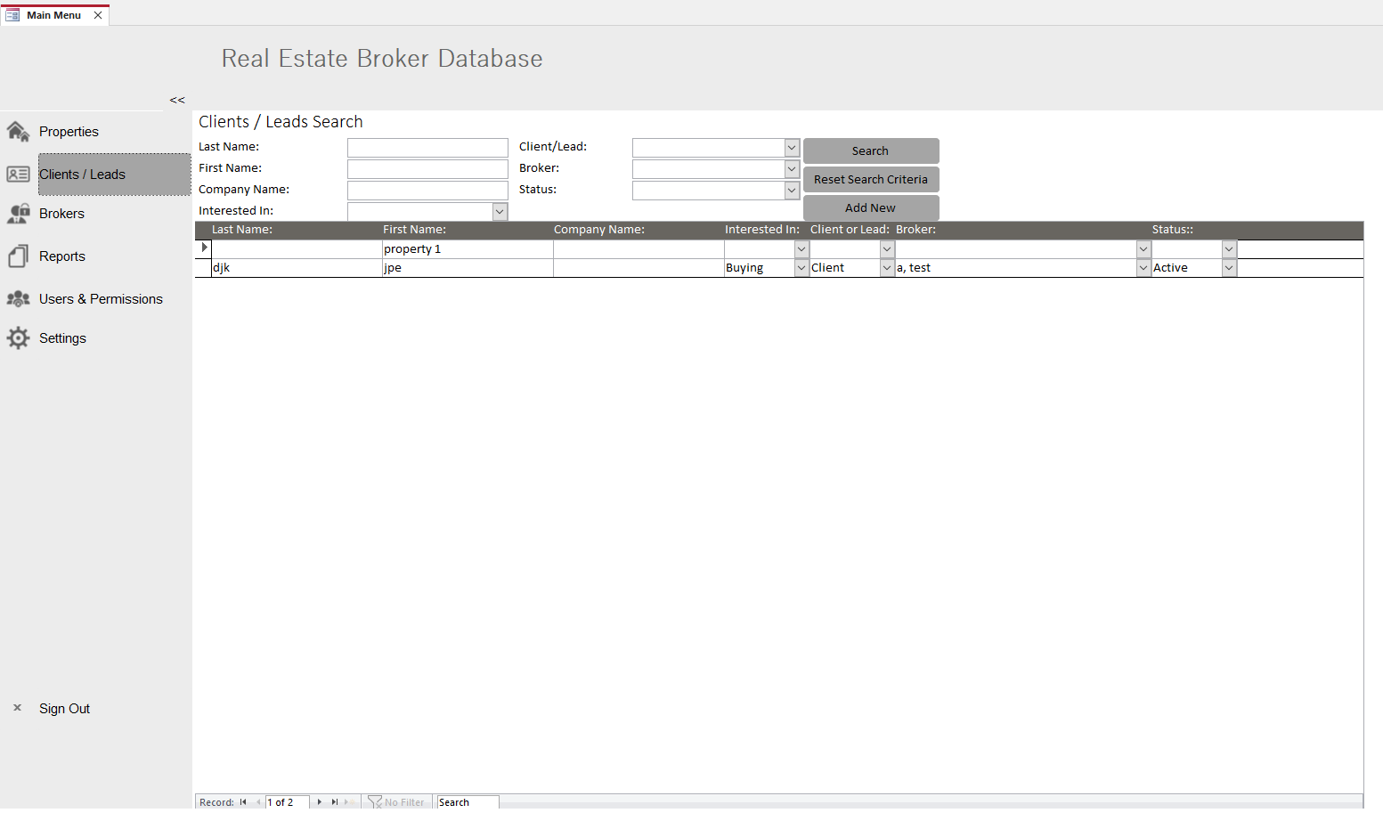 Real Estate Broker Database Template | Real Estate Broker Database