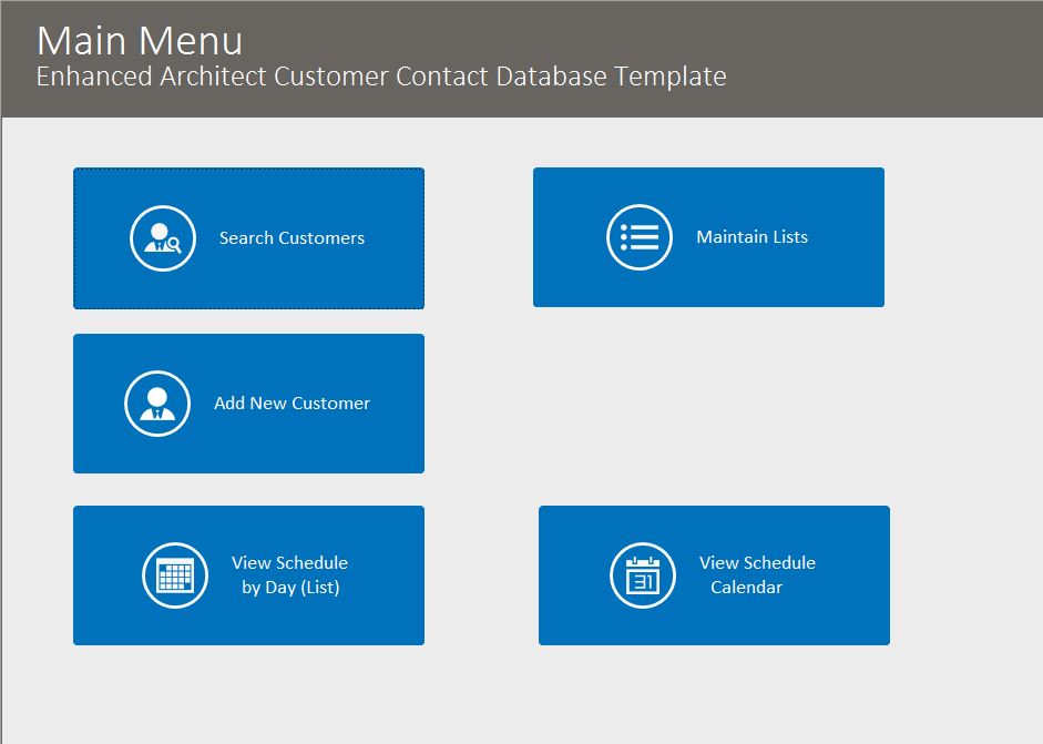 Architect Enhanced Customer Contact Template | Contact Database