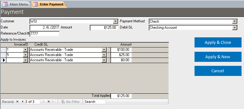 Basic Business Invoicing with Accounts Receivable Template Database | A/R Template