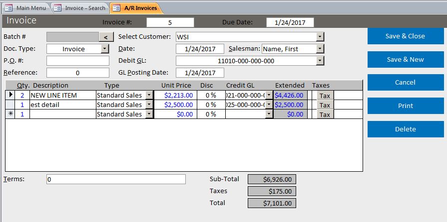 Basic Business Invoicing | Purchase Order | Inventory Template Database
