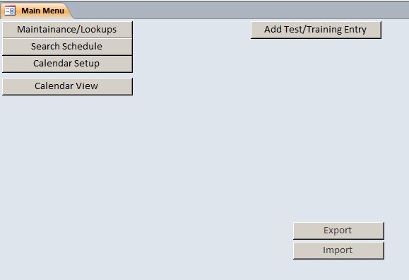 Engineering Training/Test Tracking Database Template | Training Database