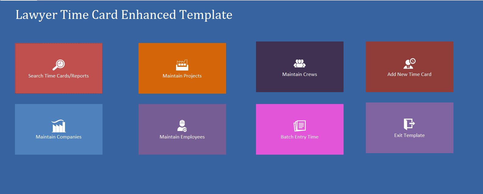 Enhanced Lawyer Time Card Template | Time Card Database