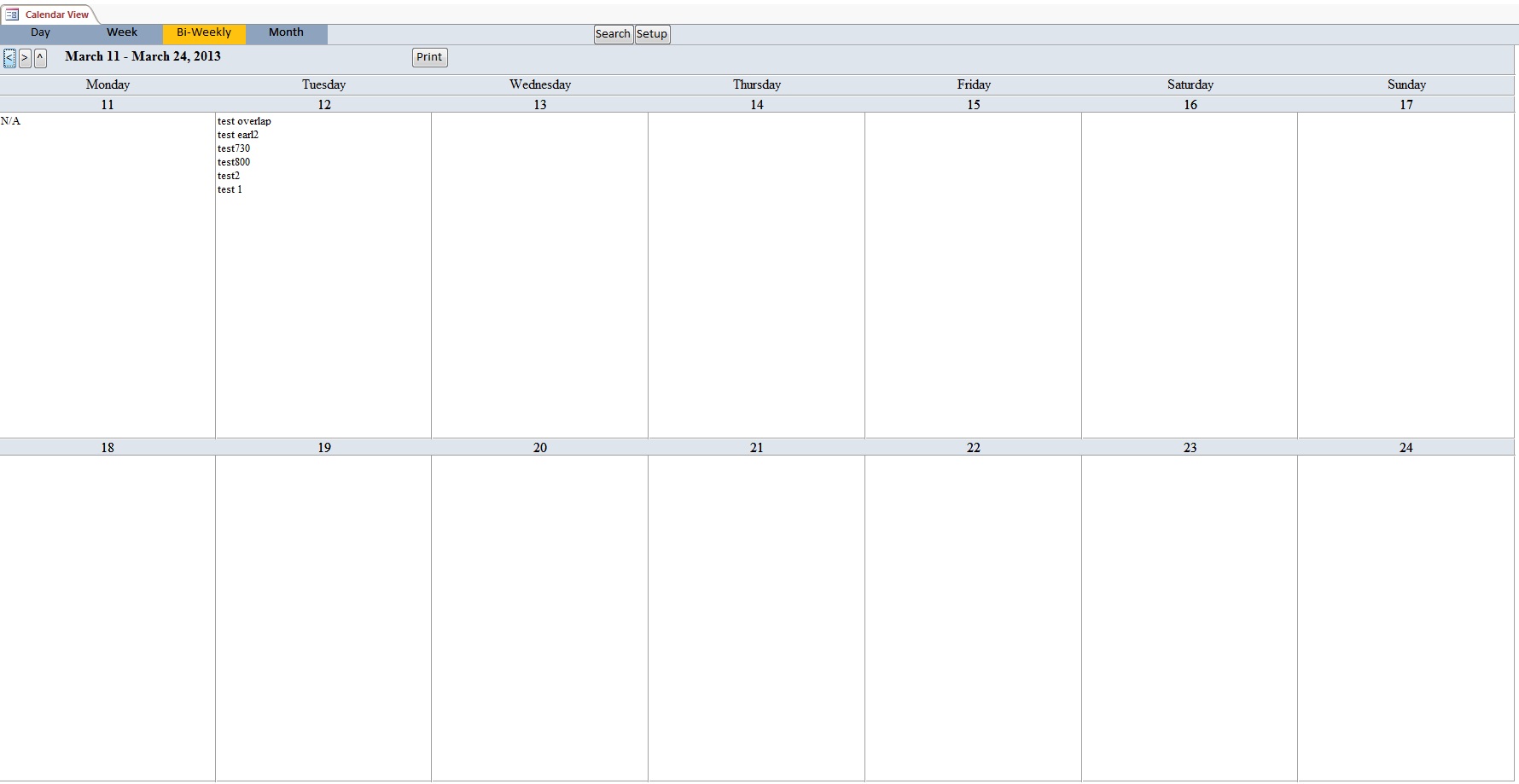 Calendar Scheduling Database Template | Calendar Database