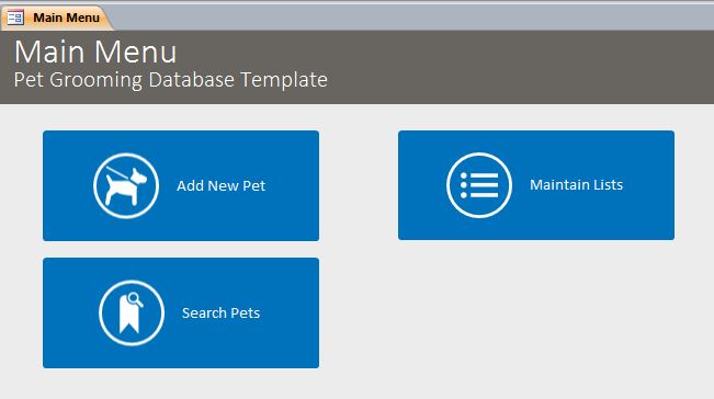Enhanced Pet Grooming Database Template | Pet Database
