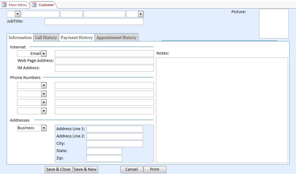 Plumbing Appointment Tracking Database Template | Appointment Database