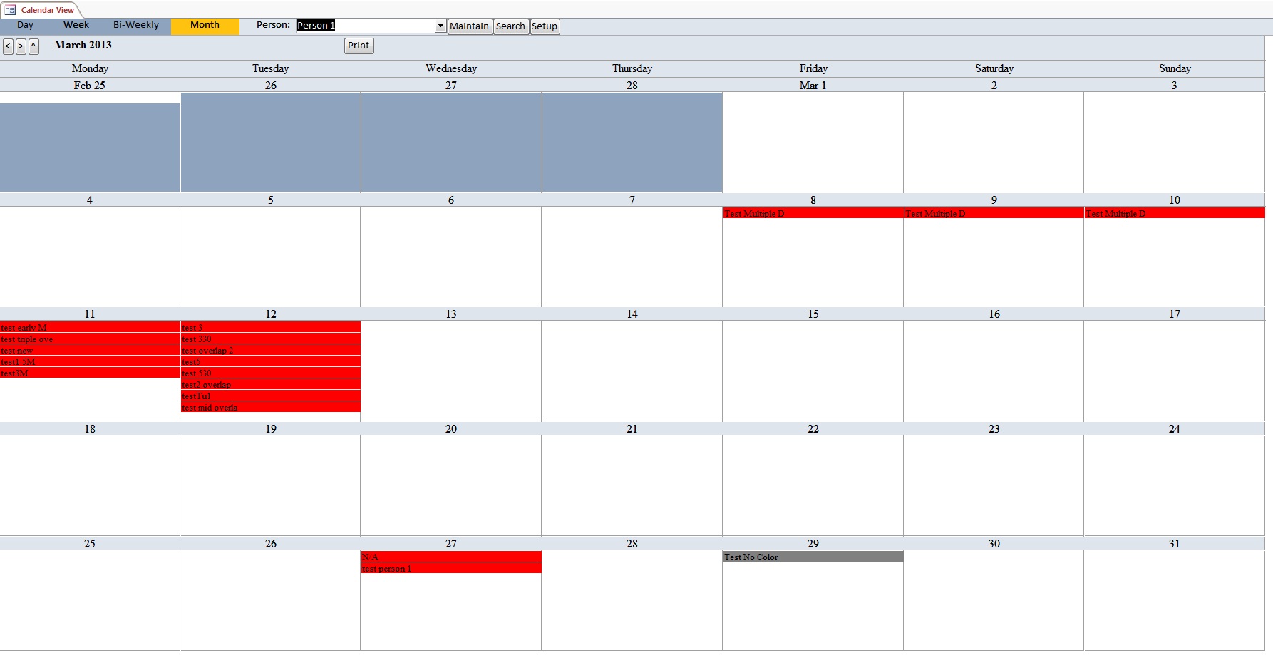 School Calendar Scheduling Template | Scheduling Database