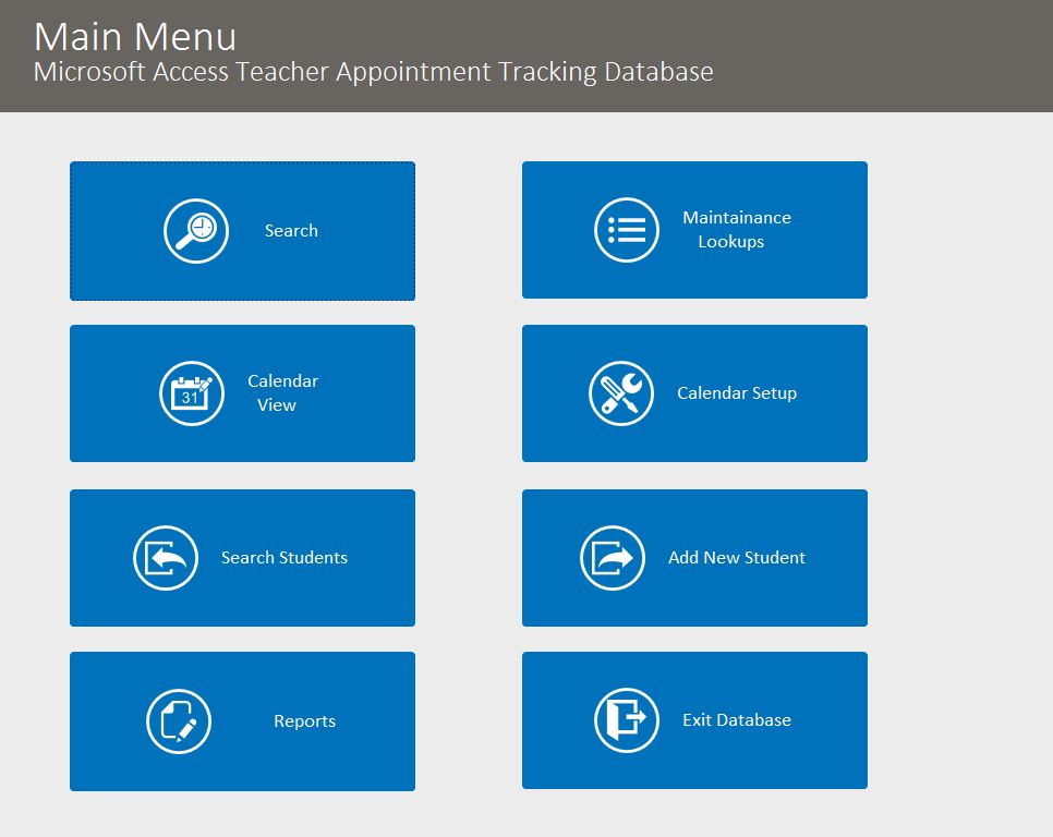 Teacher Appointment Tracking Template Outlook Style | Appointment Database